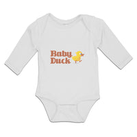 Long Sleeve Bodysuit Baby Duckling Baby Duck Aquatic Bird with Beak Cotton - Cute Rascals