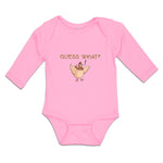 Long Sleeve Bodysuit Baby Chicken Guess What Question Mark Domesticated Fowl - Cute Rascals