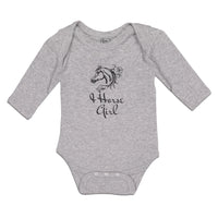 Long Sleeve Bodysuit Baby Horse Tattoo Girl Animal Head Boy & Girl Clothes - Cute Rascals