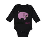 Long Sleeve Bodysuit Baby Pink Pig Saying Little Ham Farm Boy & Girl Clothes