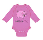 Long Sleeve Bodysuit Baby Pink Pig Saying Little Ham Farm Boy & Girl Clothes