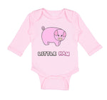 Long Sleeve Bodysuit Baby Pink Pig Saying Little Ham Farm Boy & Girl Clothes