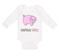 Long Sleeve Bodysuit Baby Pink Pig Saying Little Ham Farm Boy & Girl Clothes