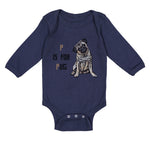 Long Sleeve Bodysuit Baby Pug with P Is for Pug Dog Lover Pet Boy & Girl Clothes