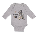 Long Sleeve Bodysuit Baby Pug with P Is for Pug Dog Lover Pet Boy & Girl Clothes