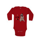 Long Sleeve Bodysuit Baby Pug with P Is for Pug Dog Lover Pet Boy & Girl Clothes