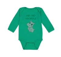 Long Sleeve Bodysuit Baby Baby Hippopotamus Hip Hip Hooray Hippo Cotton - Cute Rascals
