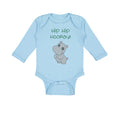 Long Sleeve Bodysuit Baby Baby Hippopotamus Hip Hip Hooray Hippo Cotton