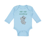 Long Sleeve Bodysuit Baby Baby Hippopotamus Hip Hip Hooray Hippo Cotton - Cute Rascals