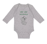 Long Sleeve Bodysuit Baby Baby Hippopotamus Hip Hip Hooray Hippo Cotton - Cute Rascals