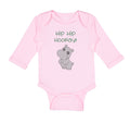 Long Sleeve Bodysuit Baby Baby Hippopotamus Hip Hip Hooray Hippo Cotton