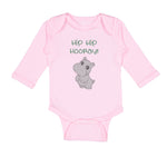 Long Sleeve Bodysuit Baby Baby Hippopotamus Hip Hip Hooray Hippo Cotton - Cute Rascals