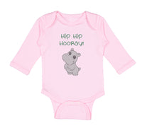 Long Sleeve Bodysuit Baby Baby Hippopotamus Hip Hip Hooray Hippo Cotton - Cute Rascals