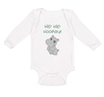 Long Sleeve Bodysuit Baby Baby Hippopotamus Hip Hip Hooray Hippo Cotton - Cute Rascals