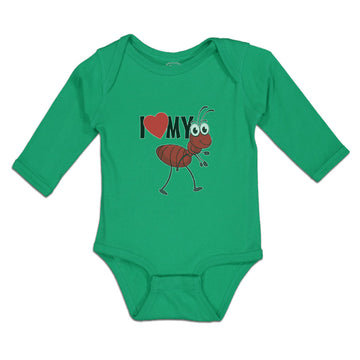 Long Sleeve Bodysuit Baby I Love My Ant Membrane Winged Insect Cotton