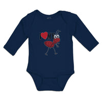 Long Sleeve Bodysuit Baby I Love My Ant Membrane Winged Insect Cotton