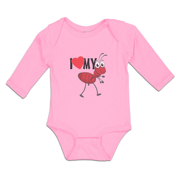 Long Sleeve Bodysuit Baby I Love My Ant Membrane Winged Insect Cotton