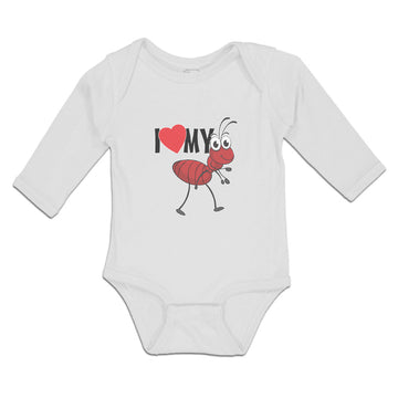 Long Sleeve Bodysuit Baby I Love My Ant Membrane Winged Insect Cotton