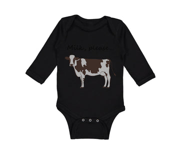 Long Sleeve Bodysuit Baby Milk Please Cow Farm Boy & Girl Clothes Cotton