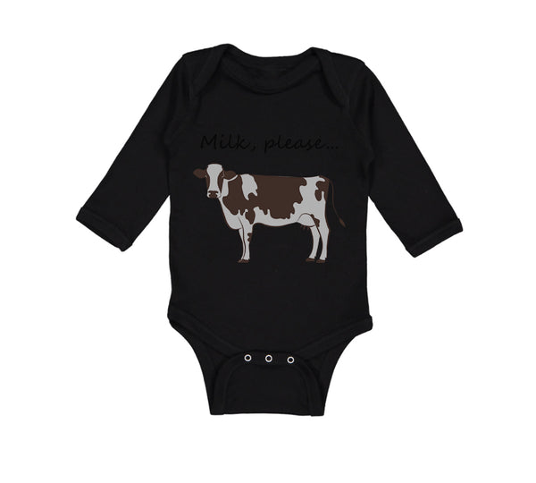 Long Sleeve Bodysuit Baby Milk Please Cow Farm Boy & Girl Clothes Cotton
