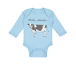 Long Sleeve Bodysuit Baby Milk Please Cow Farm Boy & Girl Clothes Cotton