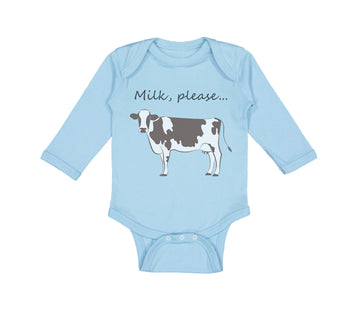 Long Sleeve Bodysuit Baby Milk Please Cow Farm Boy & Girl Clothes Cotton
