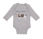 Long Sleeve Bodysuit Baby Milk Please Cow Farm Boy & Girl Clothes Cotton