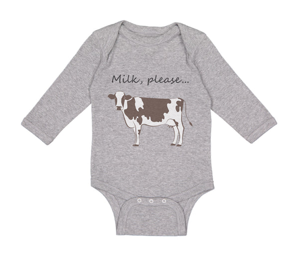 Long Sleeve Bodysuit Baby Milk Please Cow Farm Boy & Girl Clothes Cotton