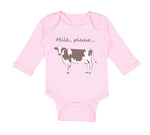 Long Sleeve Bodysuit Baby Milk Please Cow Farm Boy & Girl Clothes Cotton