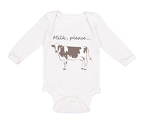 Long Sleeve Bodysuit Baby Milk Please Cow Farm Boy & Girl Clothes Cotton
