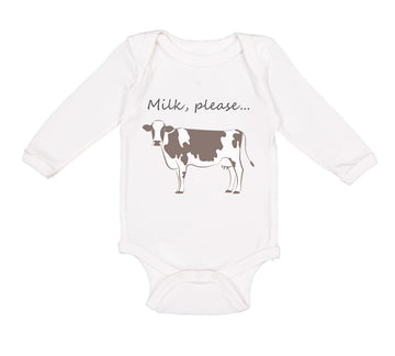 Long Sleeve Bodysuit Baby Milk Please Cow Farm Boy & Girl Clothes Cotton