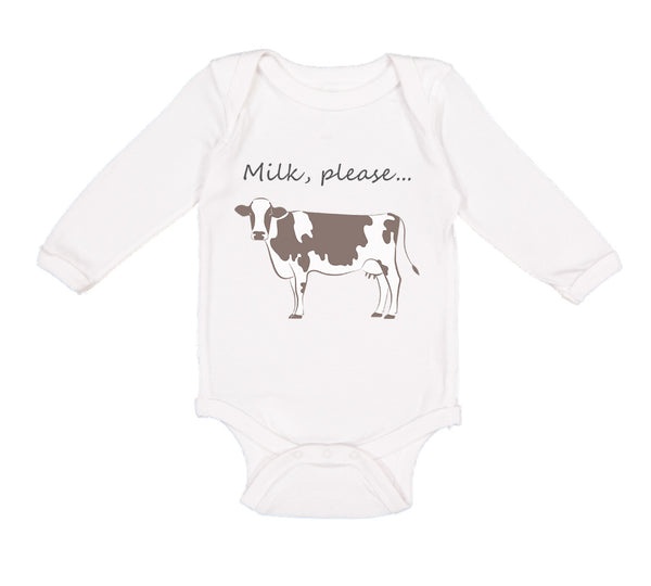 Long Sleeve Bodysuit Baby Milk Please Cow Farm Boy & Girl Clothes Cotton