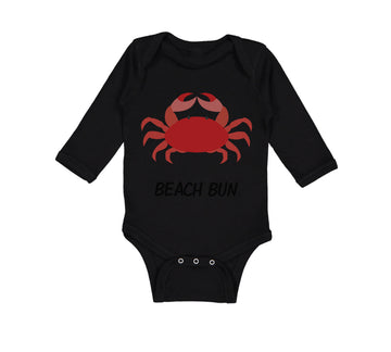 Long Sleeve Bodysuit Baby Beach Bum Crab Ocean Sea Life Boy & Girl Clothes