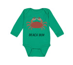 Long Sleeve Bodysuit Baby Beach Bum Crab Ocean Sea Life Boy & Girl Clothes - Cute Rascals