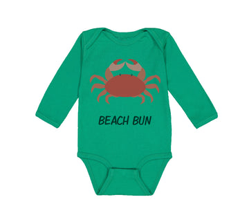 Long Sleeve Bodysuit Baby Beach Bum Crab Ocean Sea Life Boy & Girl Clothes