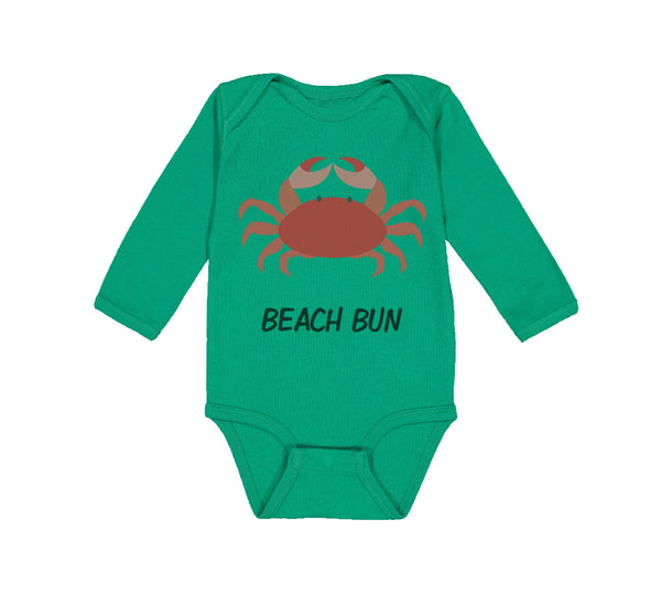 Long Sleeve Bodysuit Baby Beach Bum Crab Ocean Sea Life Boy & Girl Clothes - Cute Rascals