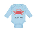 Long Sleeve Bodysuit Baby Beach Bum Crab Ocean Sea Life Boy & Girl Clothes