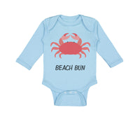 Long Sleeve Bodysuit Baby Beach Bum Crab Ocean Sea Life Boy & Girl Clothes - Cute Rascals