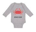 Long Sleeve Bodysuit Baby Beach Bum Crab Ocean Sea Life Boy & Girl Clothes