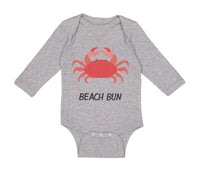 Long Sleeve Bodysuit Baby Beach Bum Crab Ocean Sea Life Boy & Girl Clothes - Cute Rascals