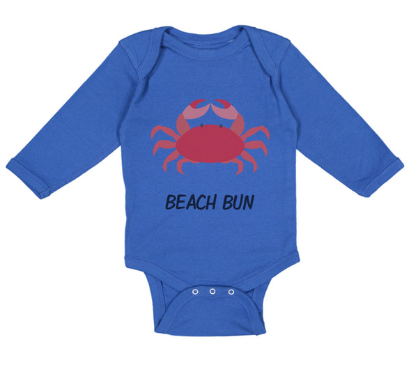 Long Sleeve Bodysuit Baby Beach Bum Crab Ocean Sea Life Boy & Girl Clothes - Cute Rascals