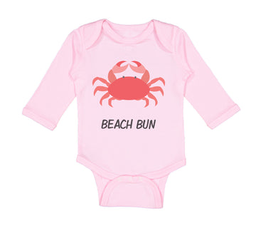 Long Sleeve Bodysuit Baby Beach Bum Crab Ocean Sea Life Boy & Girl Clothes