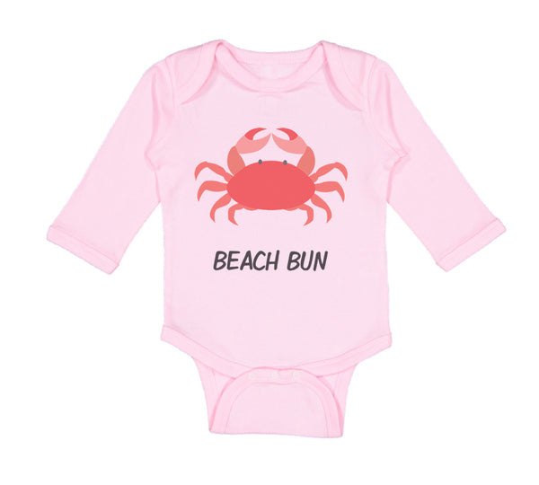 Long Sleeve Bodysuit Baby Beach Bum Crab Ocean Sea Life Boy & Girl Clothes - Cute Rascals