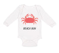 Long Sleeve Bodysuit Baby Beach Bum Crab Ocean Sea Life Boy & Girl Clothes