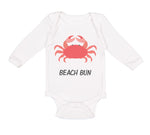 Long Sleeve Bodysuit Baby Beach Bum Crab Ocean Sea Life Boy & Girl Clothes - Cute Rascals