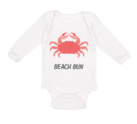 Long Sleeve Bodysuit Baby Beach Bum Crab Ocean Sea Life Boy & Girl Clothes - Cute Rascals