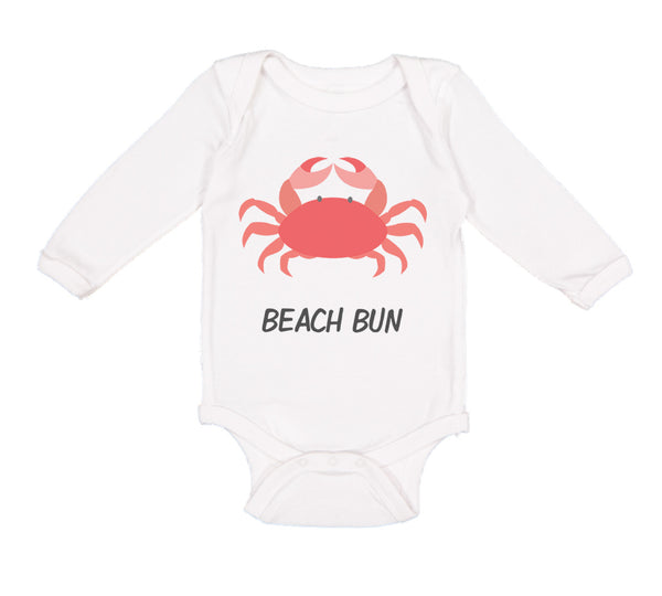 Long Sleeve Bodysuit Baby Beach Bum Crab Ocean Sea Life Boy & Girl Clothes - Cute Rascals