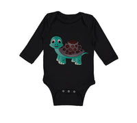 Long Sleeve Bodysuit Baby Little Cute Turtle Funny Humor Boy & Girl Clothes