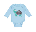 Long Sleeve Bodysuit Baby Little Cute Turtle Funny Humor Boy & Girl Clothes
