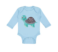 Long Sleeve Bodysuit Baby Little Cute Turtle Funny Humor Boy & Girl Clothes